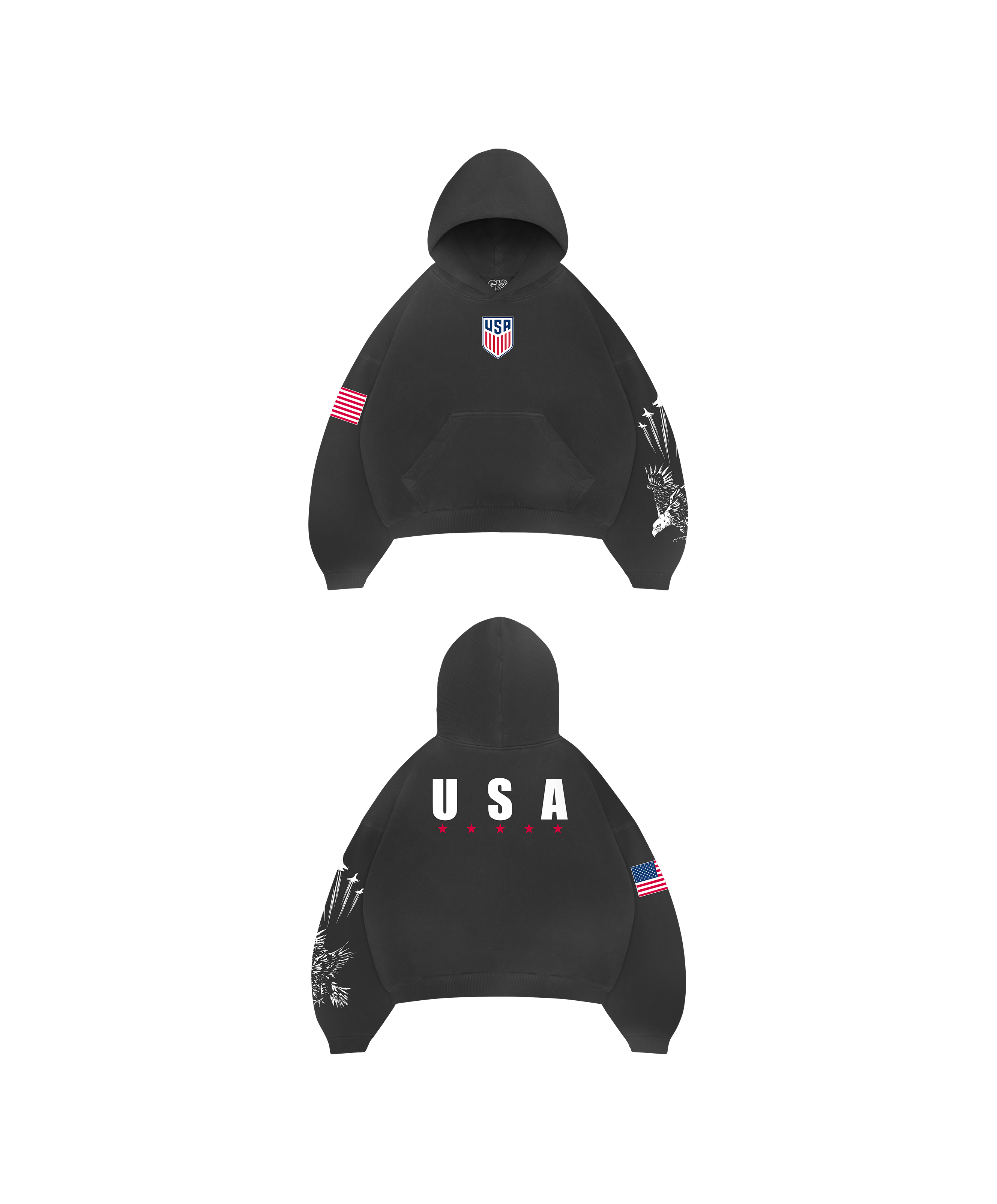 USA PULLOVER FADED BLACK